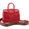 Sancho Genuine Crocodile Leather Boston Bag - Red