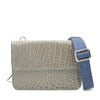 SANCHŌ Genuine Crocodile Leather Crossbody Bag - Ice Grey