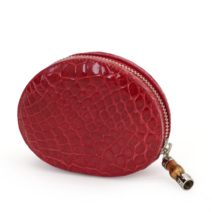 SANCHŌ Genuine Crocodile Leather Coin Purse - Red