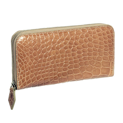 SANCHŌ Genuine Crocodile Leather Long Wallet - Silk