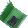 SANCHŌ Crocodile Leather Ladies 3-Fold Short Wallet - Green