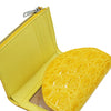 SANCHŌ Crocodile Leather Ladies 3-Fold Short Wallet - Yellow