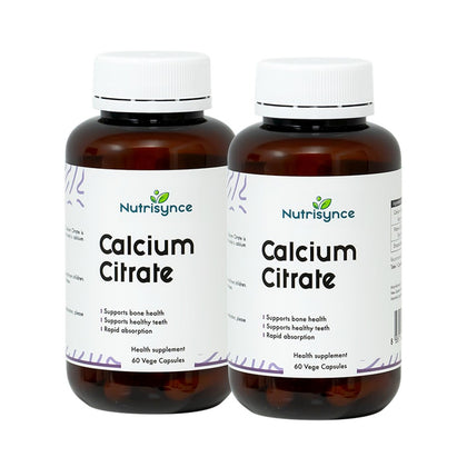 Nutrisynce Calcium Citrate 60 Vege Capsules - Bundle of 2