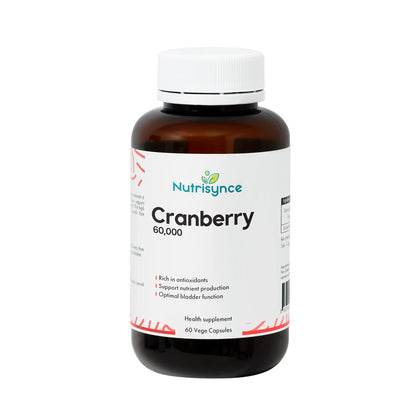 Nutrisynce Cranberry 60,000 60 Vege Capsules