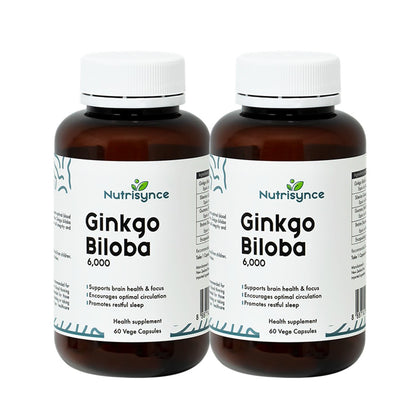 Nutrisynce Ginkgo Biloba 6,000mg 60s - Bundle of 2