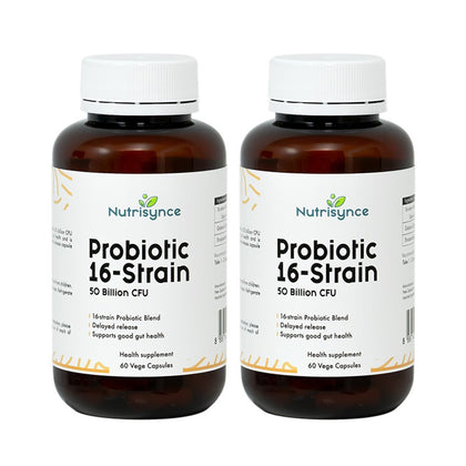 Nutrisynce Probiotic 16-Strain 50 Billion CFU 60's - Bundle of 2