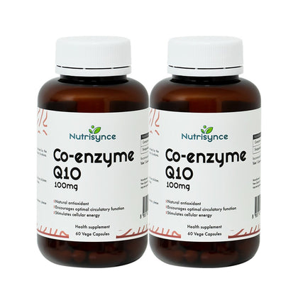 Nutrisynce Co-enzymes Q10 100mg 60s - Bundle of 2