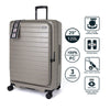 turaco 29" Silent Double Wheel Expandable Polycarbonate Hard Case Luggage with Anti-Theft Zipper & TSA Lock - Beige