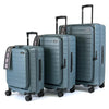 turaco 20" Silent Double Wheel Expandable Polycarbonate Hard Case Luggage with Anti-Theft Zipper & TSA Lock - Stone Blue