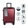 [ONLINE EXCLUSIVE] turaco 20" Silent Double Wheel Expandable Polycarbonate Hard Case Luggage with Anti-Theft Zipper & TSA Lock - RED