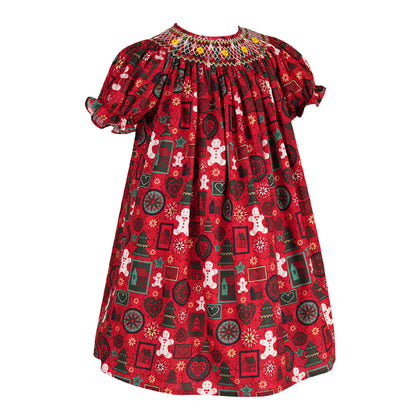 Eclat Bebe Embroidery Christmas Prints Dress