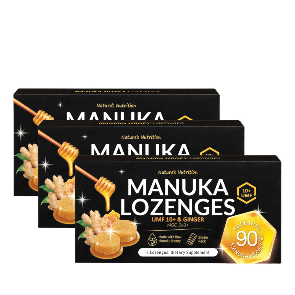 Nature's Nutrition Manuka UMF 10+ Ginger Lozenges (Bundle of 3)