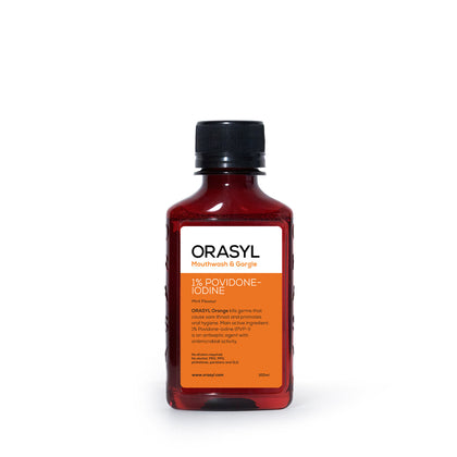 ORASYL Orange - Povidone-Iodine (PVP-I) Gargle & Mouthwash (100 ml)
