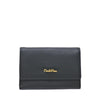 Carlo Rino Short Tri-fold Leather Wallet - Grey