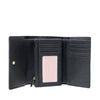 Carlo Rino Short Tri-fold Leather Wallet - Grey