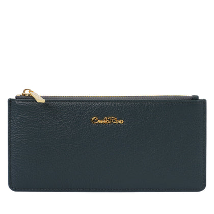 Carlo Rino Leather Cardholder - Dark Green