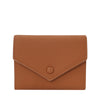 SEMBONIA Pebbled Leather Tri-Fold Wallet S  - Tan