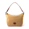 Santa Barbara Vinyl Trimmed Nylon Shoulder Bag - Beige