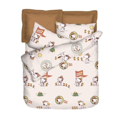 EUROTEX Peanuts 100% Printed Microluxe Fitted Sheet Set / Summer Light Quilt