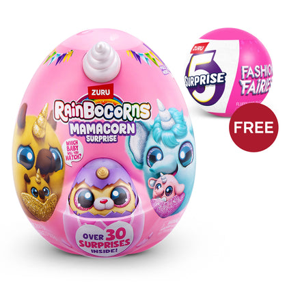 ZURU Rainbocorns Mamacorn Surprise S1 + FREE Series 5 Surprise Fashion Fairies