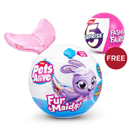 ZURU Pets Alive Furmaids + FREE Series 5 Surprise Fashion Fairies