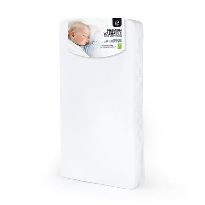 Prego Premium Washable Crib Mattress - White
