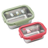Pyrex 2-pc 820ml & 1250ml Rectangle Stainless Steel Storage Set - Miffy