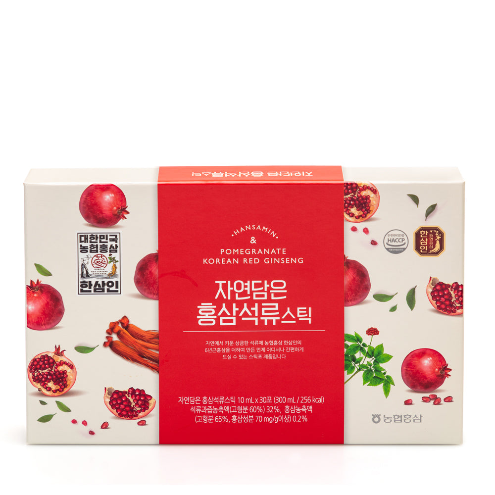 [Bundle of 2] Hansamin Pomegranate Stick with Korean Red Ginseng - 30 sachets x 10ml