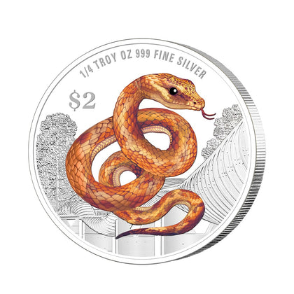 [The Singapore Mint] 2025 Singapore Lunar Snake 1/4 troy oz 999 Fine Silver Proof-Like Colour Coin (R002) by MAS