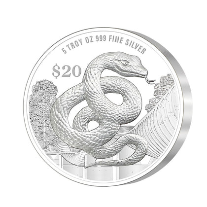 [The Singapore Mint] 2025 Singapore Lunar Snake 5 troy oz 999 Fine Silver Proof Coin (R005) by MAS