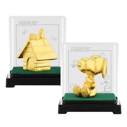 [The Singapore Mint SG60 Exclusive] Peanuts Snoopy 24K Gold Foil Mini Figure Gift Set (RMQ057+RMQ058)