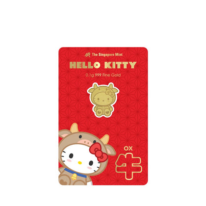 [The Singapore Mint] Sanrio Hello Kitty Zodiac 0.1 gram 999 Fine Gold Mini Bar Festive Pack - Ox