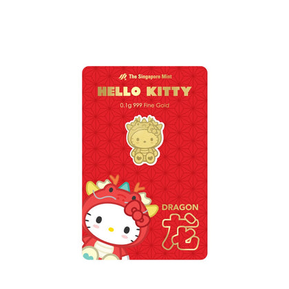 [The Singapore Mint] Sanrio Hello Kitty Zodiac 0.1 gram 999 Fine Gold Mini Bar Festive Pack - Dragon