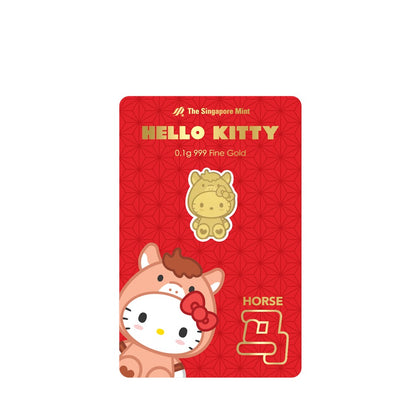 [The Singapore Mint] Sanrio Hello Kitty Zodiac 0.1 gram 999 Fine Gold Mini Bar Festive Pack - Horse