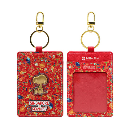 [SG61 Deal The Singapore Mint] Singapore x Peanuts Batik Motif (Red) Leatherette Card Holder with Gold Foil (RMR108)