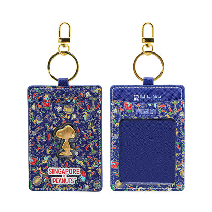 [SG61 Deal The Singapore Mint] Singapore x Peanuts Batik Motif (Blue) Leatherette Card Holder with Gold Foil (RMR109)