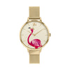Sara Miller Flamingo 34mm Stainless Steel - Gold Plated Mesh Strap