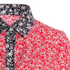 ENRO Short Sleeve Buton-Up Blouse - Red