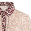 ENRO Short Sleeve Collared Buton-Up Blouse - Beige