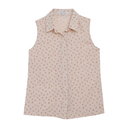 Shockwave Sleeveless Button-Up Blouse