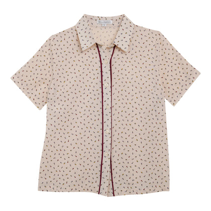 Shockwave Floral Print Collared Blouse