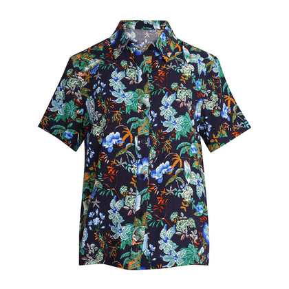 ENRO Button Up Blouse - Green