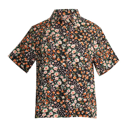 ENRO Boxy Crop Blouse - Floral