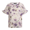 SARRER 3 Layer Wavy Sleeve Top - Floral