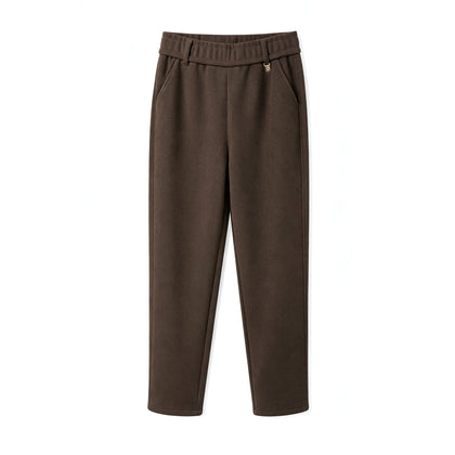 FREEZE ZONE Women's Fleece-Lined Ribbed Knit Sweatpants - Brown