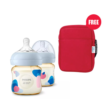 Philips Avent 125ml Natural Baby Bottle 2pcs + FREE Thermal Bag