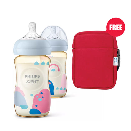 Philips Avent 260ml Natural Baby Bottle 2pcs + FREE Thermal Bag