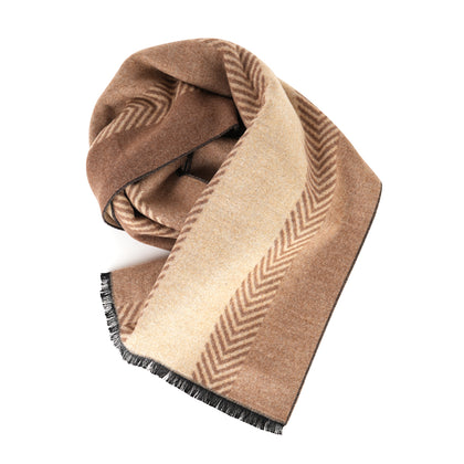 TRAVEL ESSENTIALS 100% Wool Scarf - Brown