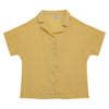 Shockwave Linen Cotton Drop Shoulder Blouse - Yellow