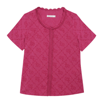 Shockwave Short Sleeved Blouse - Maroon